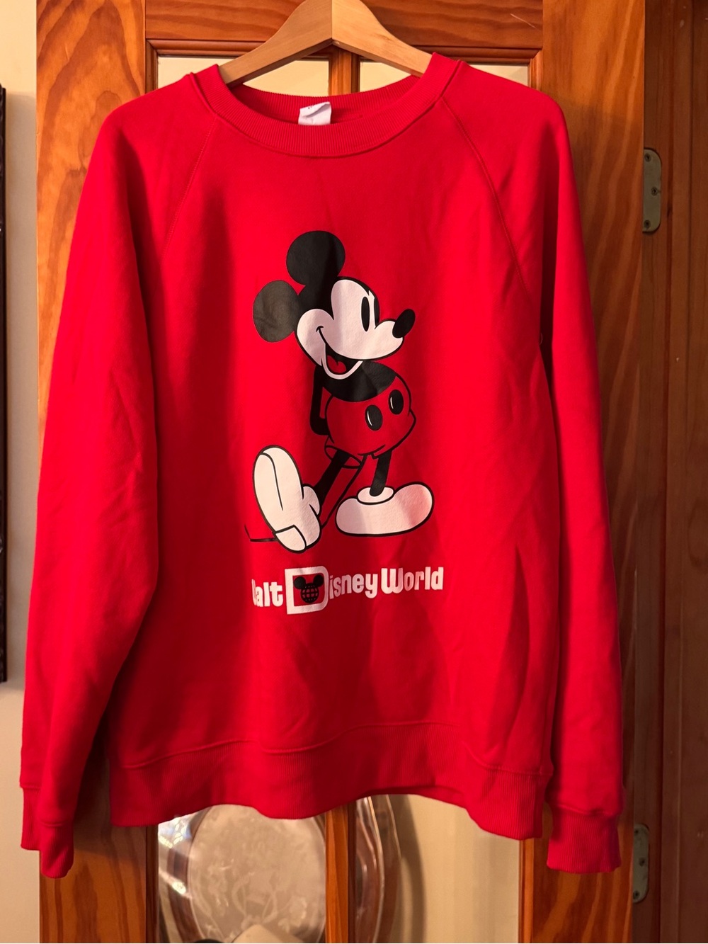 Disney Bright Red Mickey Mouse Graphic Sweatshirt